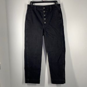 Madewell black denim high rise cropped jean
